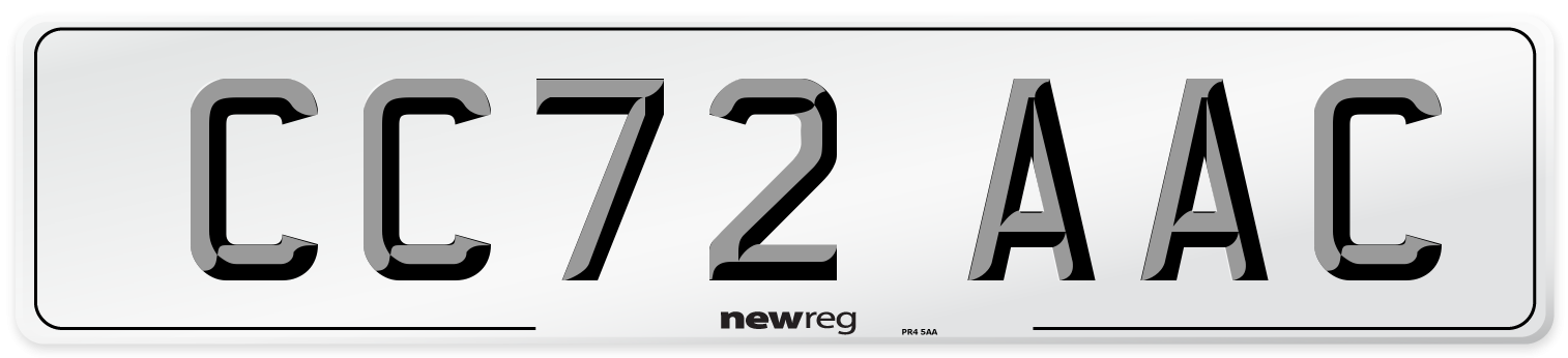 CC72 AAC Number Plate from New Reg